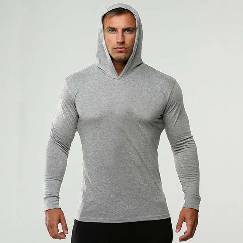 Men's Slim-Fit Cotton Hoodie - Gym & Training