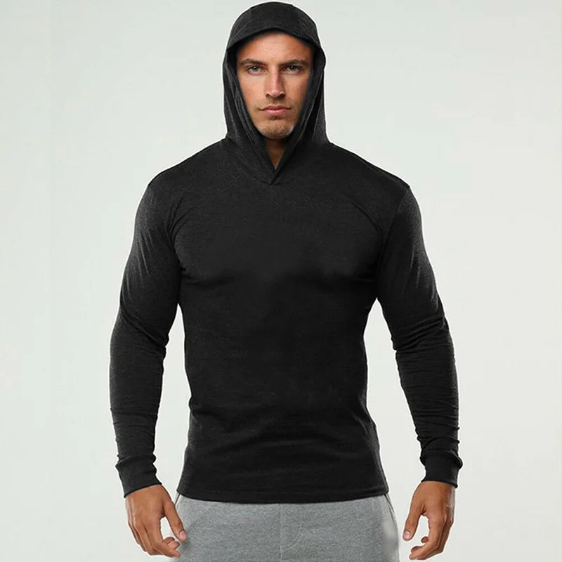 Men's Slim-Fit Cotton Hoodie - Gym & Training