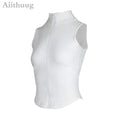 Women's Zip-Up Sleeveless Sports Vest - Running & Yoga
