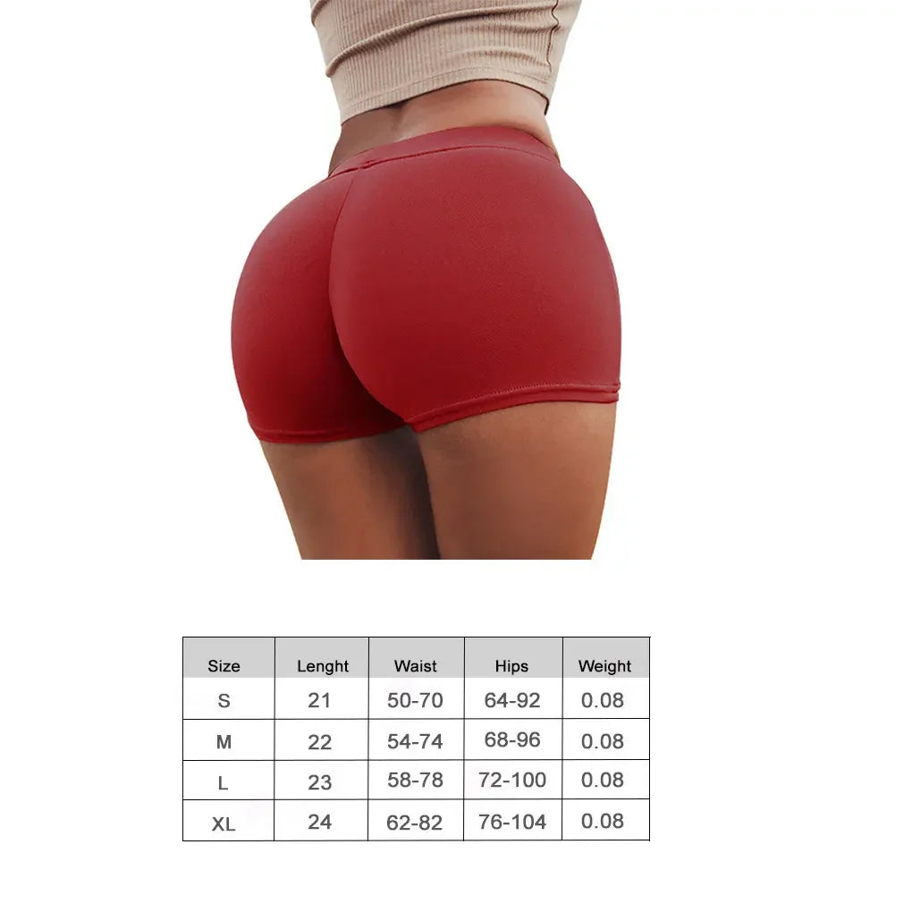 Women's Push-Up Fitness Shorts - Elastic Breathable Waist