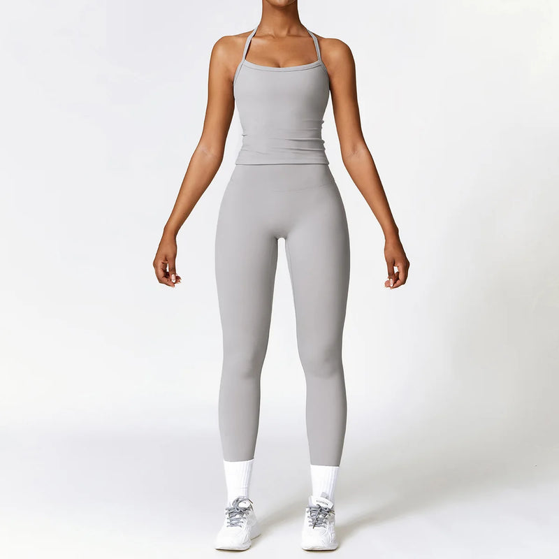 Ensemble Fitness 2 Pièces — Brassière Push-Up, Short ou Legging