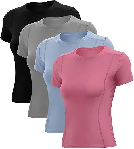 Women's Short-Sleeve Workout Top - Yoga & Fitness