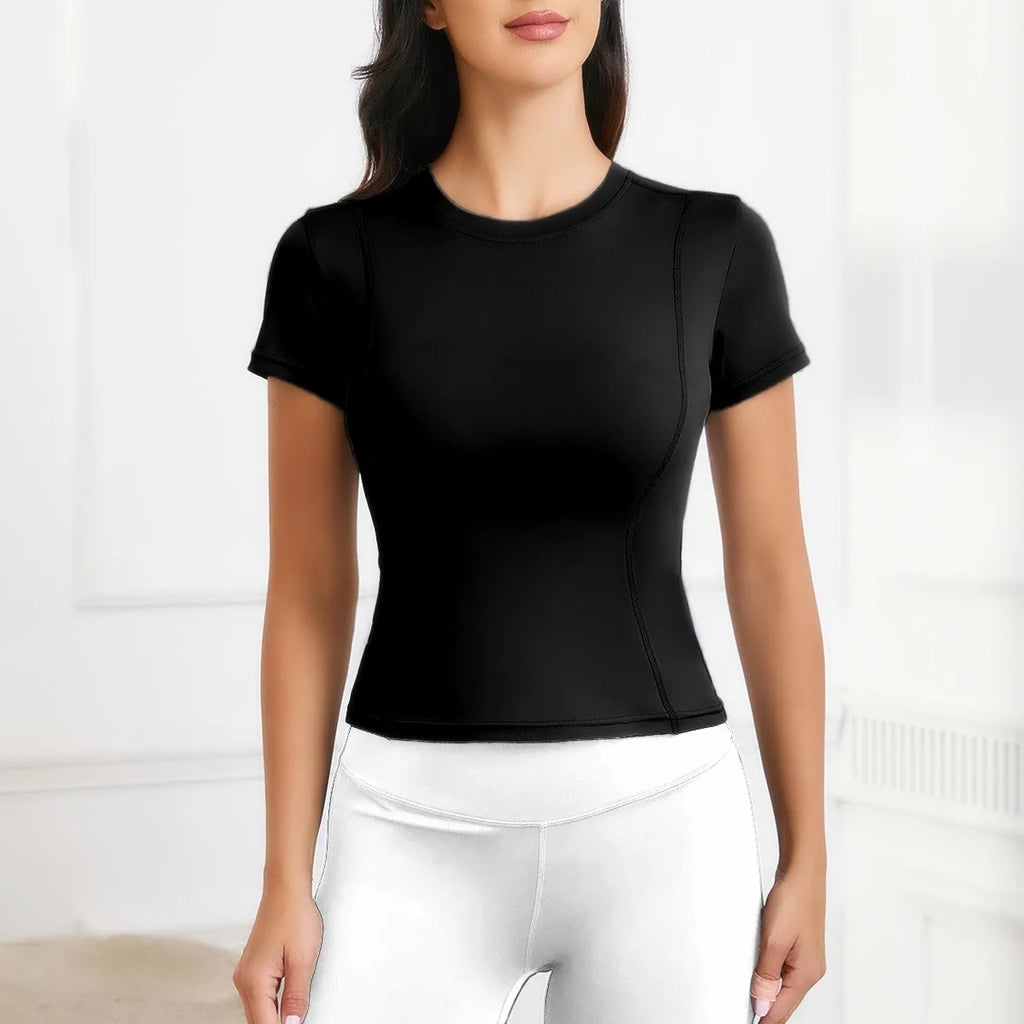 Women's Short-Sleeve Workout Top - Yoga & Fitness