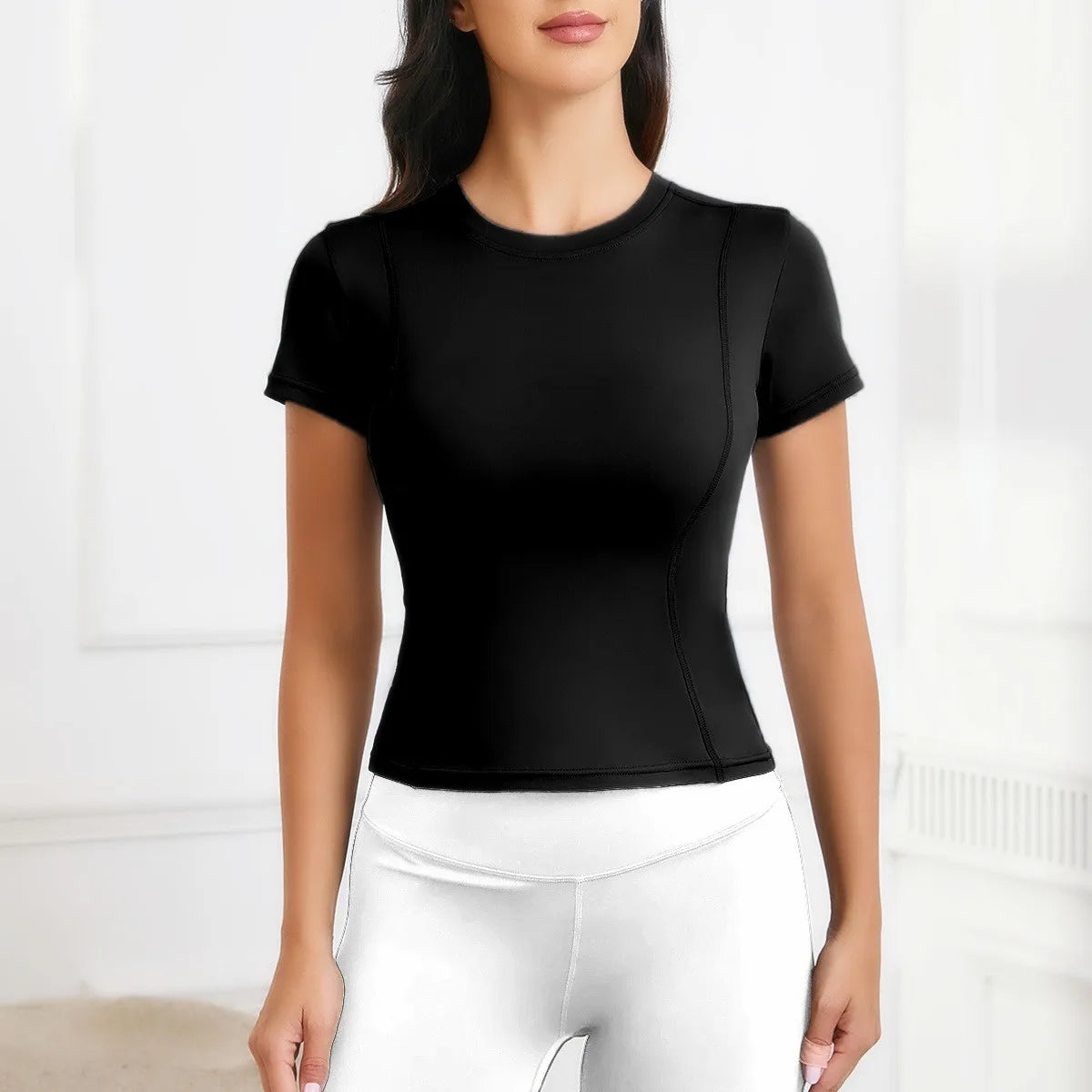 Women's Short-Sleeve Workout Top - Yoga & Fitness