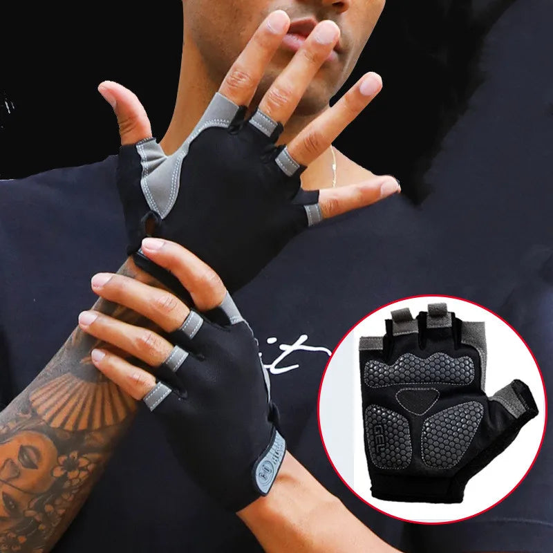 Mountaineering Fitness Training Fingerless Men Women Bodybuilding Exercise Sports Gloves for Cycling Bicycle Anti Slip Breathabl