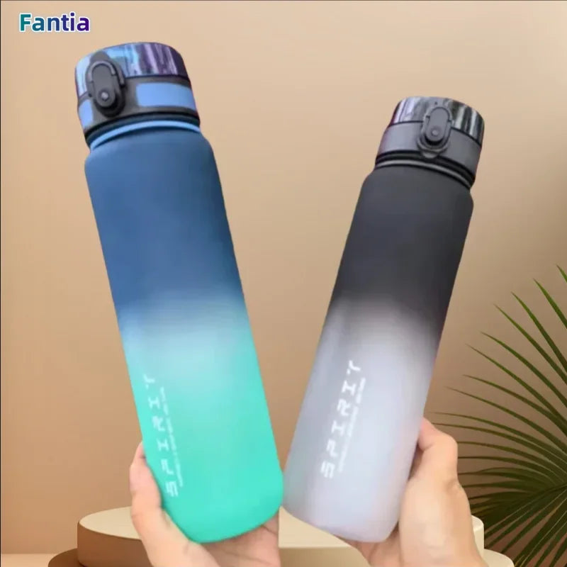 500ML/650ML/1000ML Large Capacity Sports Bottle Motivational Leak Proof Portable Reusable Plastic Cups Outdoor Travel Gym Jugs