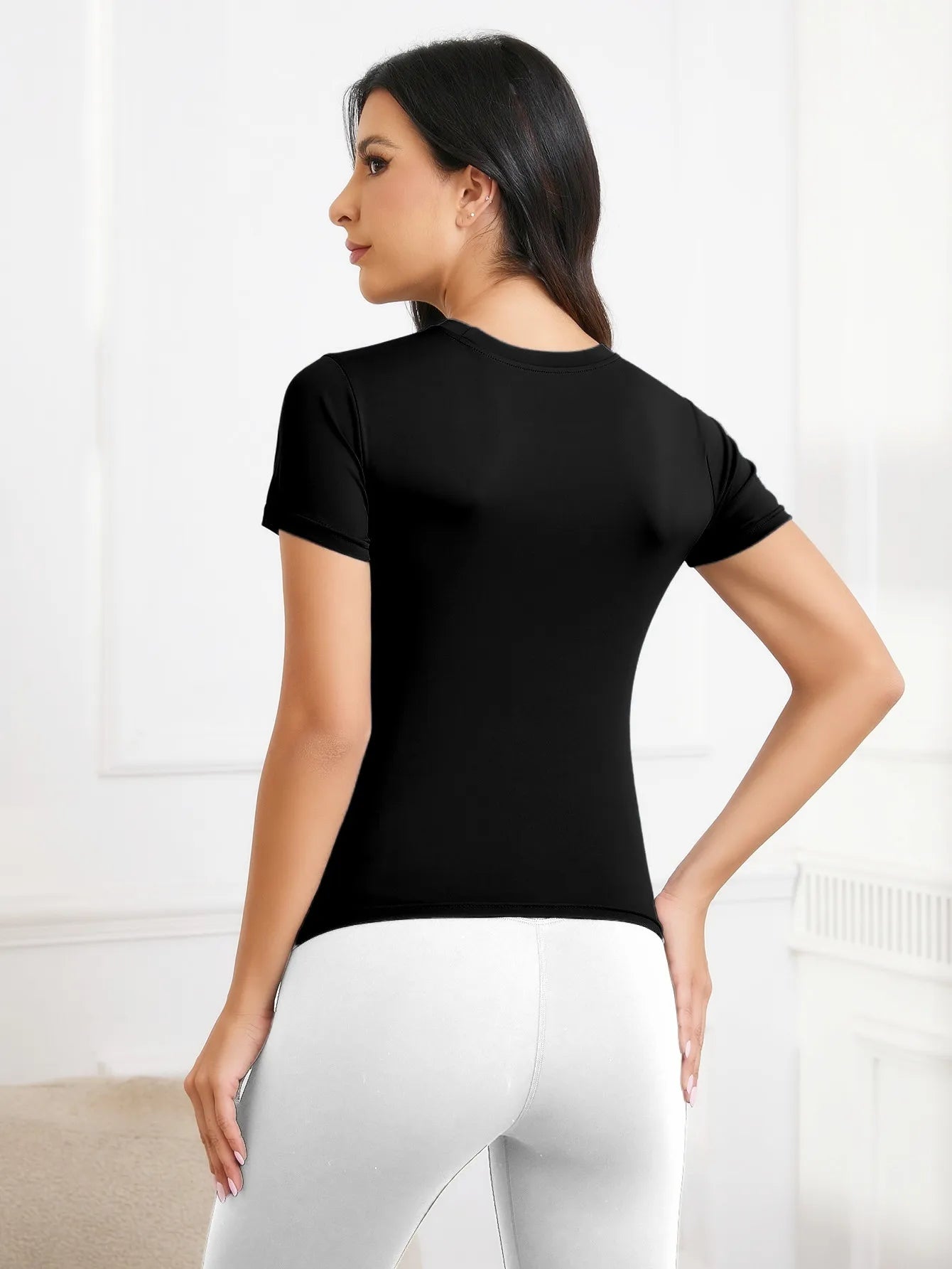 Women's Short-Sleeve Workout Top - Yoga & Fitness